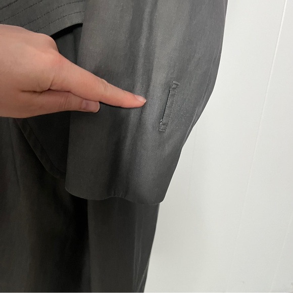 Vintage Burberrys London 100% Cotton Grey Trench Coat Double Breasted Women's XL - Picture 12 of 15